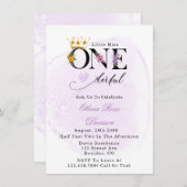 Miss One-derful Paars 1e verjaardag Kaart (Voorkant / Achterkant)