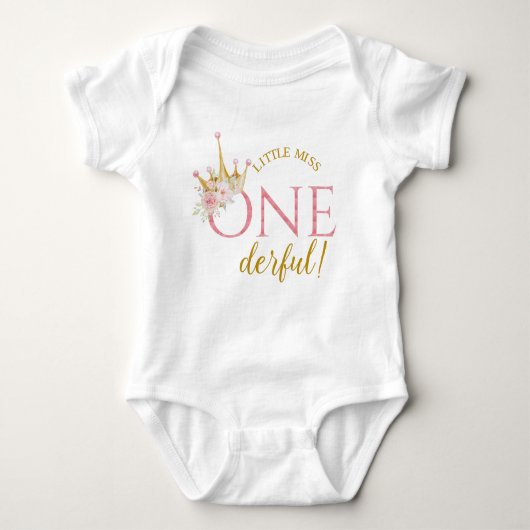 Miss One-Derful, prinses Birthday. BABY B Romper (Voorkant)