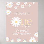 Miss Onederful 1e Verjaardag Daisy Welkomstbord Poster (Voorkant)
