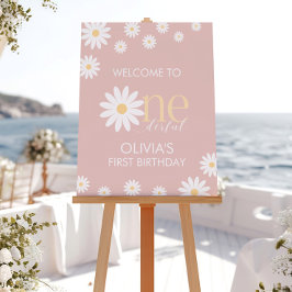 Miss Onederful 1e Verjaardag Daisy Welkomstbord Poster