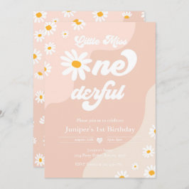 Miss ONEderful 1st Birthday Boho Daisy Kaart