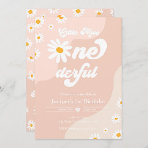 Miss ONEderful 1st Birthday Boho Daisy Kaart