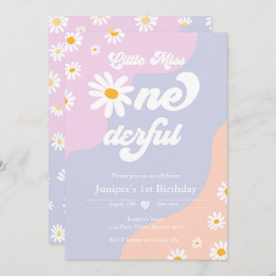 Miss ONEderful 1st Birthday Boho Daisy Kaart