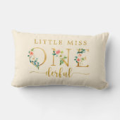 Miss Onederful 1st Birthday Girl Decoratie Kussen (Achterkant)