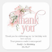 Miss Onederful 1st Verjaardag goodie tas dank u Vierkante Sticker (Voorkant)