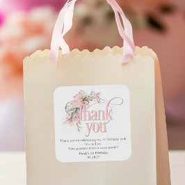 Miss Onederful 1st Verjaardag goodie tas dank u Vierkante Sticker