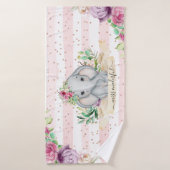 Miss Onederful - Baby Elephant en Flowers Badhanddoek (Badhanddoek)