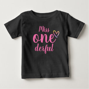 Miss Onederful Baby Girls First Birthday Shirt