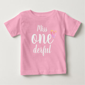 Miss Onederful Baby Girls First Birthday Shirt