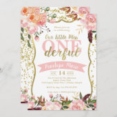 Miss ONEderful Birthday Party Invitation Kaart (Voorkant / Achterkant)