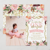Miss ONEderful Birthday Party Invitation Kaart (Voorkant / Achterkant)