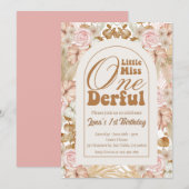 Miss Onederful Boho 1 Birthday Kaart (Voorkant / Achterkant)