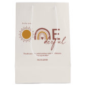 Miss Onederful Boho Eerste Verjaardag Medium Cadeauzakje (Achterkant)