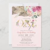 Miss ONEderful Boho Floral First Birthday Kaart (Voorkant)