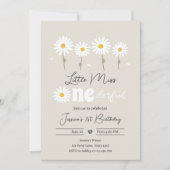 Miss Onederful Daisy Creme Sand Birthday Kaart (Voorkant)