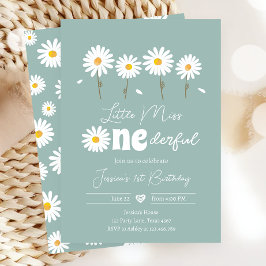 Miss Onederful Daisy Dusty Blue Birthday Kaart