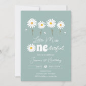 Miss Onederful Daisy Dusty Blue Birthday Kaart (Voorkant)