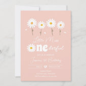 Miss Onederful Daisy Pink eerste verjaardag Kaart (Voorkant)