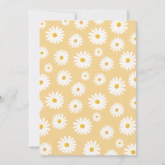 Miss Onederful Daisy Yellow First Birthday Kaart (Achterkant)