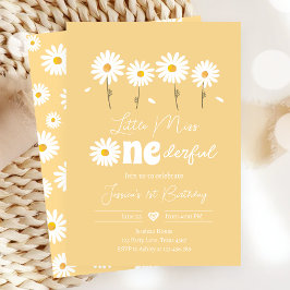 Miss Onederful Daisy Yellow First Birthday Kaart