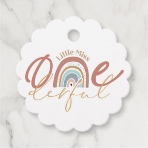 Miss Onederful Favor Tags Bedankjes Labels