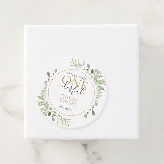 Miss ONEderful First Birthday Bedankjes Labels (In situ)