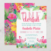 Miss ONEderful First Birthday Luau Kaart (Voorkant / Achterkant)