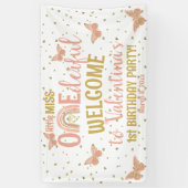 Miss Onederful Girls First Birthday Butterfly Boho Spandoek (Verticaal)