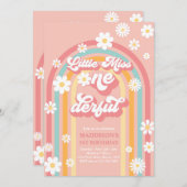 Miss Onederful Groovy Rainbow 1 geboortedag Kaart (Voorkant / Achterkant)