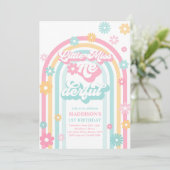 Miss Onederful Groovy Rainbow 1 geboortedag Kaart (Staand voorkant)