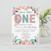 Miss Onederful Invitation Birthday Party sjabloon Kaart (Staand voorkant)