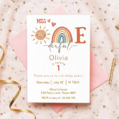 Miss ONEderful meisje 1e verjaardag uitnodiging