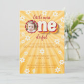 Miss ONEderful Photo Daisy First Birthday Kaart (Staand voorkant)