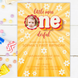 Miss ONEderful Photo Daisy First Birthday Kaart