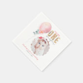 Miss Onederful Pink Ballon 1 ste verjaardag Foto Servet (Hoek)