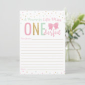 Miss ONEderful roze boog tijd capsule bericht Kaar Kaart (Staand voorkant)