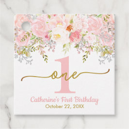 Miss Onederful Roze Roses First Birthday Bedankjes Labels