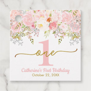 Miss Onederful Roze Roses First Birthday Bedankjes Labels