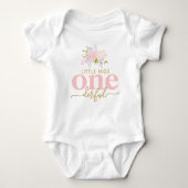 Miss Onederful Roze Roses First Birthday Romper (Voorkant)