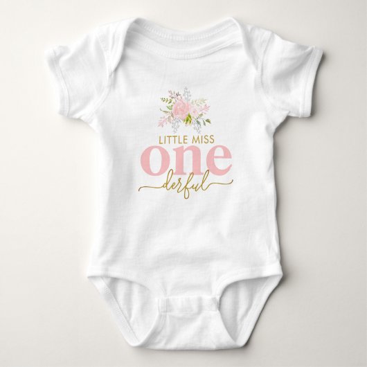 Miss Onederful Roze Roses First Birthday Romper (Voorkant)