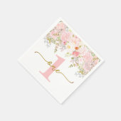 Miss Onederful Roze Roses First Birthday Servet (Hoek)