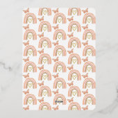 Miss ONEderful roze vlinders meisje 1e verjaardag Folie Uitnodiging (Achterkant)