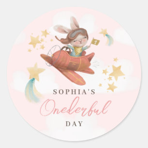Miss Onederful Starry 1e verjaardag Ronde Sticker