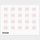 Miss Onederful Stickers, Roze en Gold Crown Ronde Sticker (Vel)