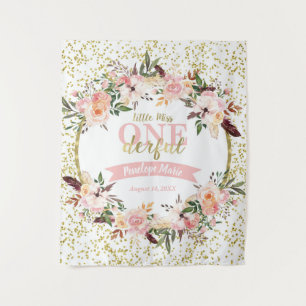 Miss ONEderful verjaardag achtergrond, banner, boh Wandkleed