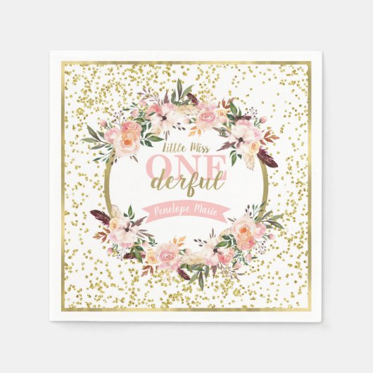 Miss ONEderful verjaardag servet (Voorkant)