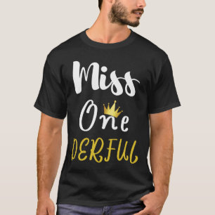 Miss Onederful Verjaardag Shirt Onederful Eén Jaar