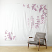 Miss Paarse Gold Butterfly Bridal Backdrop Wandkleed (In Situ (horizontaal))