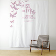 Miss Paarse Gold Butterfly Bridal Backdrop