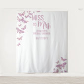 Miss Paarse Gold Butterfly Bridal Backdrop Wandkleed (Voorkant)